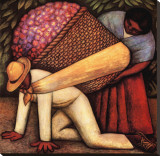 The Flower Carrier Stretched Canvas Print by Diego Rivera
