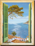 Finestra Sul Golfo Stretched Canvas Print by Andrea Del Missier