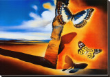 Landscape with Butterflies Stretched Canvas Print by Salvador Dalí