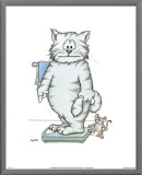 Bathroom Cats VI Framed Canvas Print by A. Langston