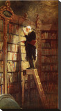 Bookworm Stretched Canvas Print by Carl Spitzweg