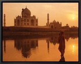 Taj Mahal, India Framed Canvas Print by Peter Adams