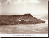 Pan American Clipper over Waikiki, Hawaii, 1935 Stretched Canvas Print by Clyde Sunderland