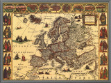 Antique Maps II Framed Canvas Print by Willem Janszoon Blaeu