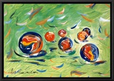 Marbles Framed Canvas Print by Cynthia Hudson