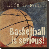 Basketball Stretched Canvas Print by Jo Moulton