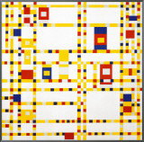 Broadway Boogie Woogie Framed Canvas Print by Piet Mondrian