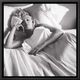 Marilyn Monroe: Bed Framed Canvas Print