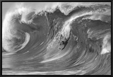 The Drop, Waimea Framed Canvas Print by Bill Romerhaus