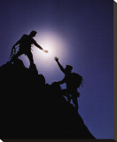 Teamwork: Climbers Stretched Canvas Print