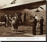 Boeing B-314, Passengers Arrive at La Gaurdia, 1939 Stretched Canvas Print by Clyde Sunderland