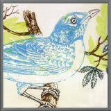 Bluebird Framed Canvas Print by Swan Papel