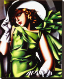 Jeune Fille Vert Stretched Canvas Print by Tamara de Lempicka