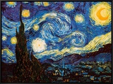 Starry Night, c.1889 Framed Canvas Print
