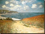 Path Through the Corn at Pourville, c.1882 Stretched Canvas Print by Claude Monet