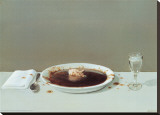 Pig in Soup Stretched Canvas Print by Michael Sowa