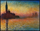 Sunset In Venice Framed Canvas Print by Claude Monet