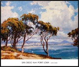 San Diego from Point Loma Framed Canvas Print by John Comer