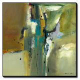 Abstract in Green II Stretched Canvas Print by Natasha Barnes