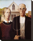 American Gothic Impressão em tela esticada por Grant Wood