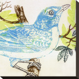Bluebird Stretched Canvas Print by Swan Papel