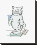Bathroom Cats VI Stretched Canvas Print by A. Langston