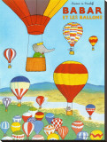 Babar et les ballons Stretched Canvas Print by Laurent de Brunhoff