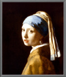 Girl with a Pearl Earring Framed Canvas Print by Jan Vermeer
