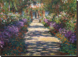 Jardin à Giverny Reproduction transférée sur toile par Claude Monet