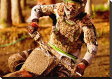 Drive: Motocross Stretched Canvas Print by Jerry Angelica