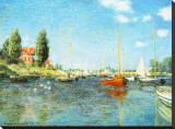 Red Boats at Argenteuil, c.1875 Stretched Canvas Print by Claude Monet