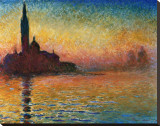 Puesta de sol en Venecia Reproducción en lienzo de la lámina por Claude Monet