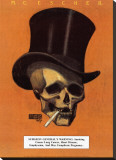 Skull with Cigarette Stretched Canvas Print by M. C. Escher