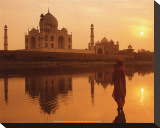 Taj Mahal, India Stretched Canvas Print by Peter Adams
