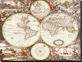 Map of the World Stretched Canvas Print by Joan Blaeu
