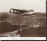 Boeing B-314 over San Francisco Bay, California 1939 Stretched Canvas Print by Clyde Sunderland