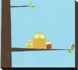 Treetop Owls III Stretched Canvas Print