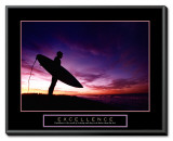 Excellence: Male Surfer Impressão em tela emoldurada
