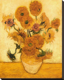 Vase of Fifteen Sunflowers, c.1889 Stretched Canvas Print by Vincent van Gogh