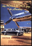 Fly the Rolls Royce way to London, 1953 Framed Canvas Print