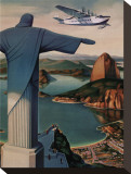Volando hacia Río de Janeiro Reproducción en lienzo de la lámina por Paul George Lawler
