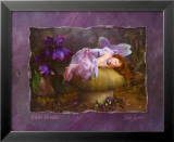 Fille assoupie sur un champignon Poster par Lisa Jane
