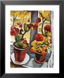 Fleurs à la fenêtre Affiches par Auguste Macke