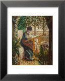 Madame Monet bordando, 1875 Lámina por Claude Monet