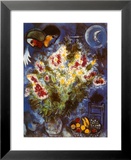 Nature morte aux fleurs Affiches par Marc Chagall