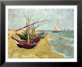 Fishing Boats on the Beach at Saints-Maries, c.1888 Pósters por Vincent van Gogh Fishing Boats on the Beach at Saints-Maries, c.1888 Pósters por Vincent van Gogh