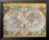 Antique Map, Orbis Terrarum, 1636 Plakater av Jean Boisseau Antique Map, Orbis Terrarum, 1636 Plakater av Jean Boisseau