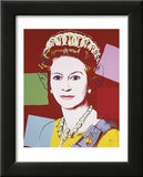 Reigning Queens: Queen Elizabeth II of the United Kingdom, c.1985 (Dark Outline) Posters af Andy Warhol