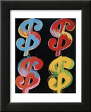 Four Dollar Signs, c.1982 (blue, red, orange, yellow) - 4 symboles du dollar, 1982 (blue, rouge, orange, jaune) Posters par Andy Warhol