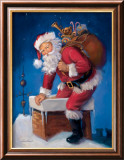 Santa in Chimney Kunstdrucke von Susan Comish